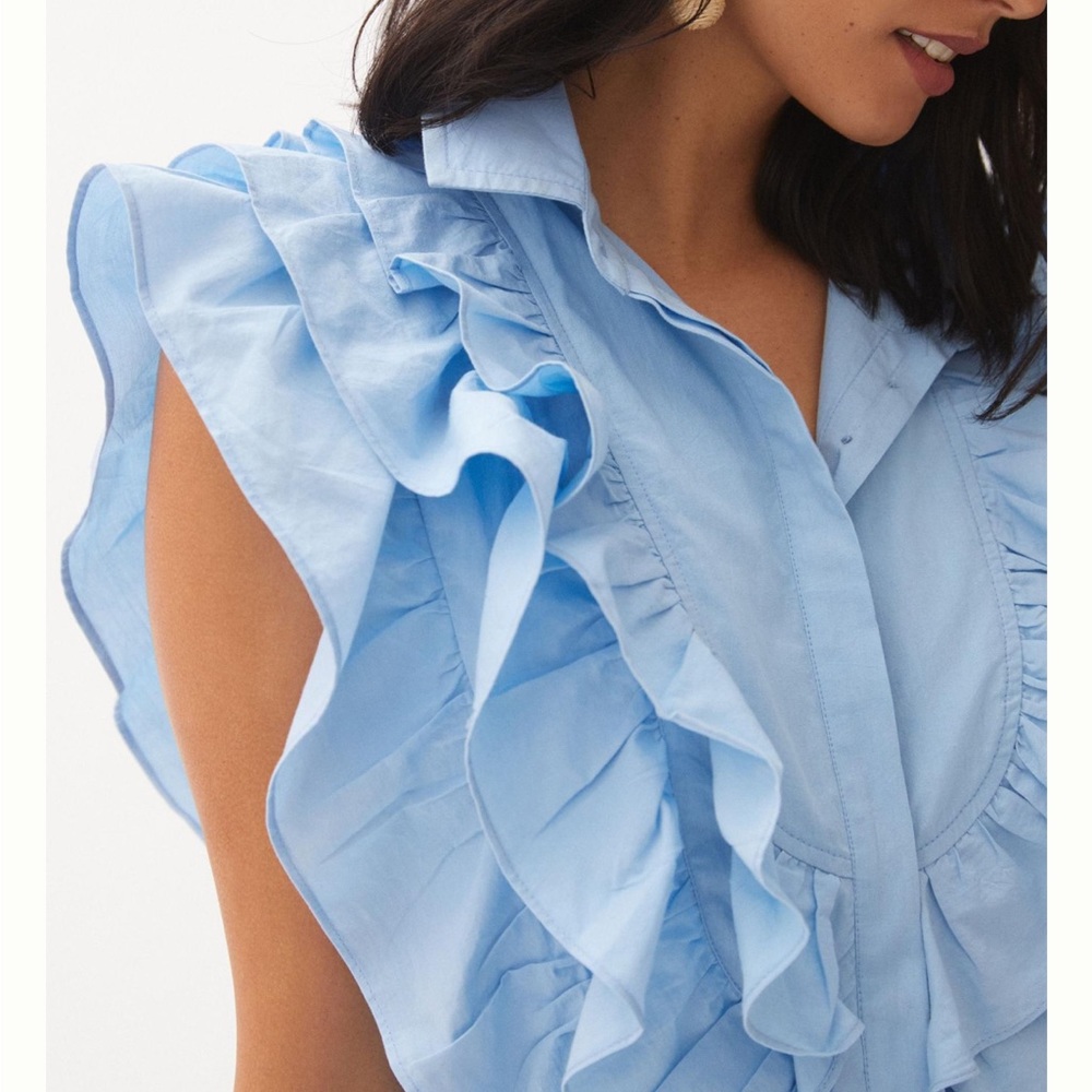Maeve Ruffled Button-Front Mini Dress - Picture 2 of 12
